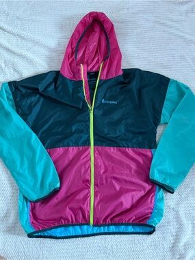 Cotopaxi Men’s Colorblock Windbreaker Jacket - Teal, Pink & Black